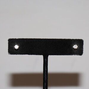 💛✨ Gold Cubic Zirconia Stud Earrings · Pierced